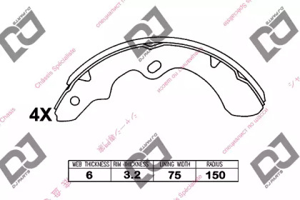 Комлект тормозных накладок DJ PARTS BS1108